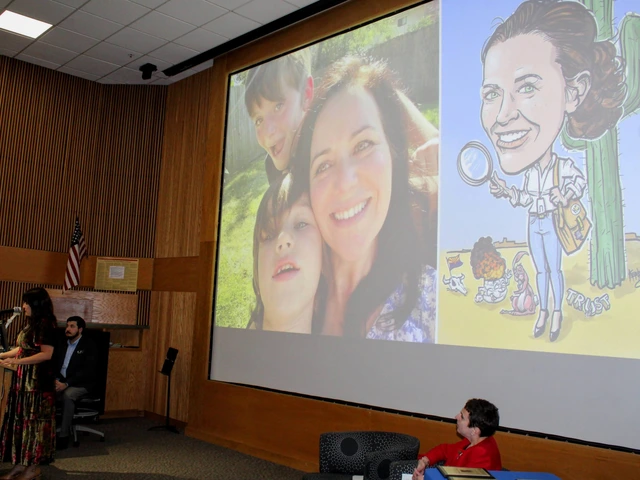 Photos of inductee shown on screen during event