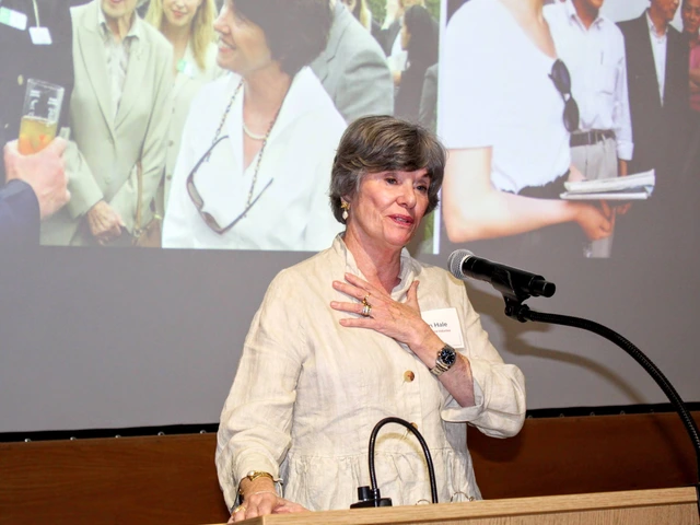 Inductee gives acceptance remarks at podium