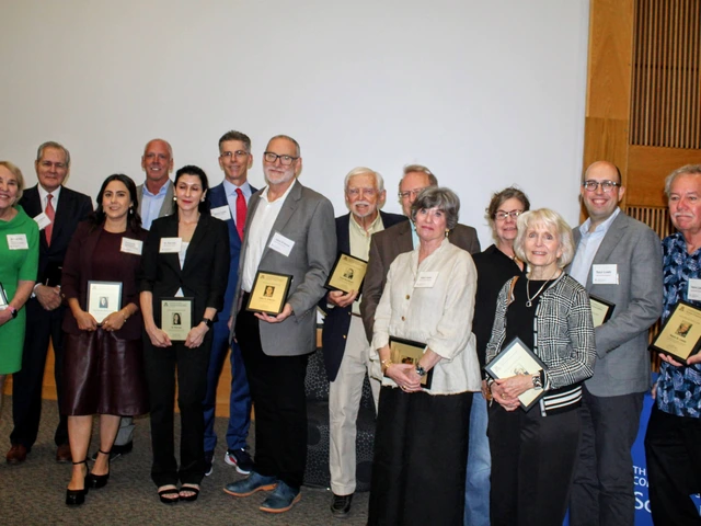 Group of inductees pose for photo