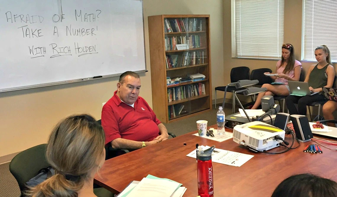 Richard Holden speaks with UA students in 2015