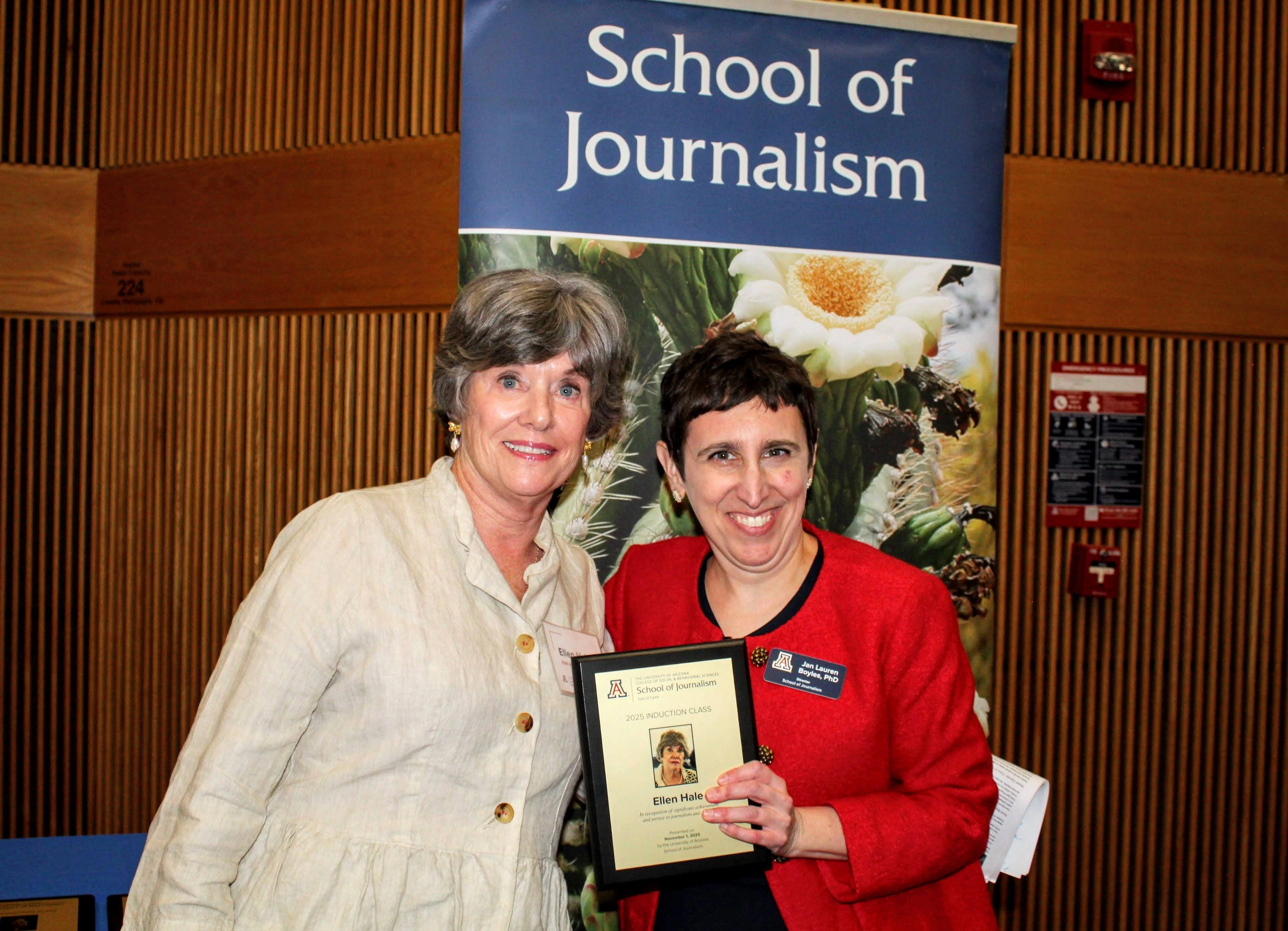 Inductee presented with Hall of Fame plaque