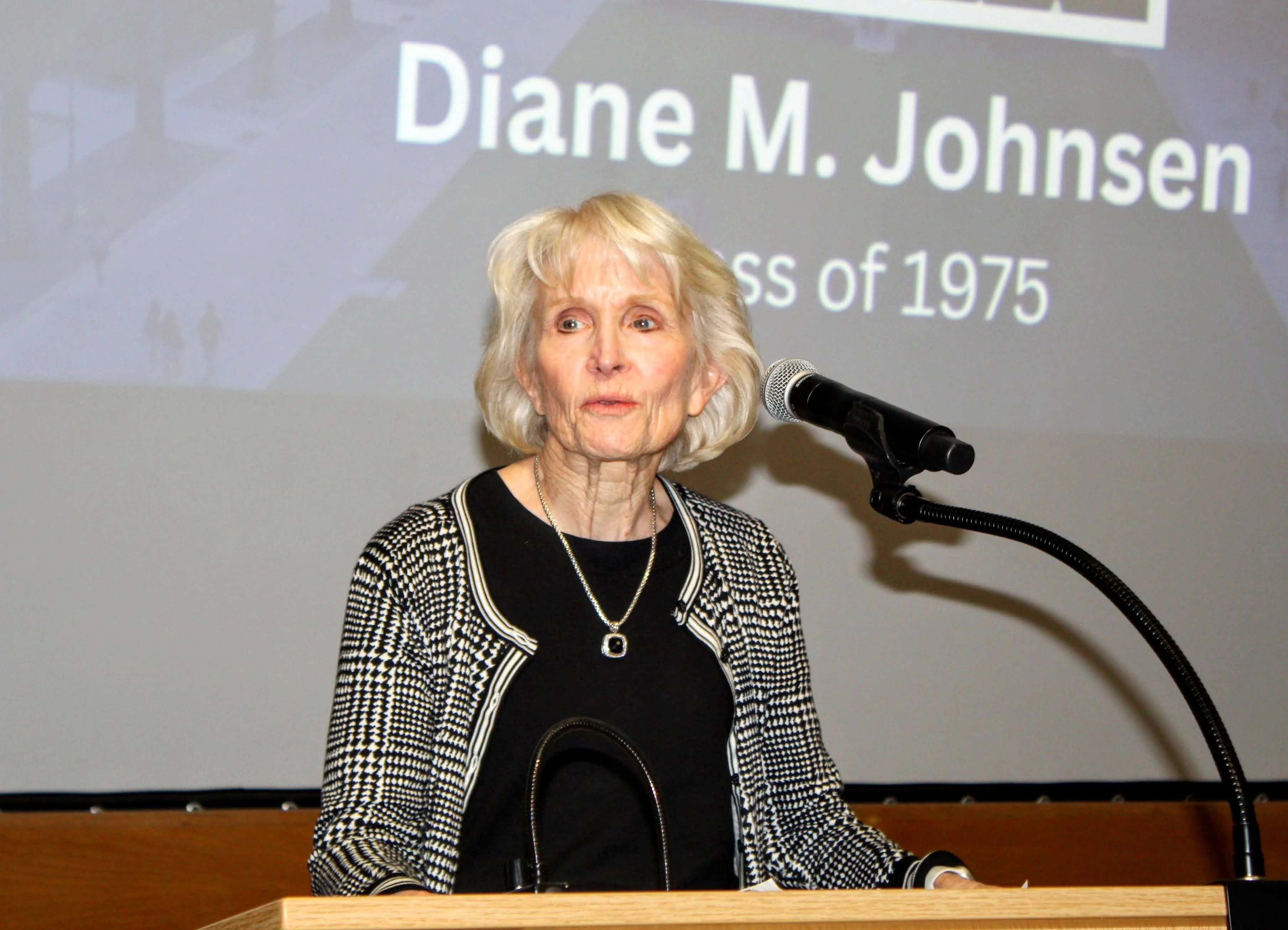 Inductee gives acceptance remarks at podium