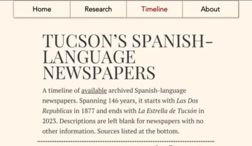 Tucson Media Landscape website landing page