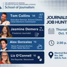 Journalism alumni panel flyer
