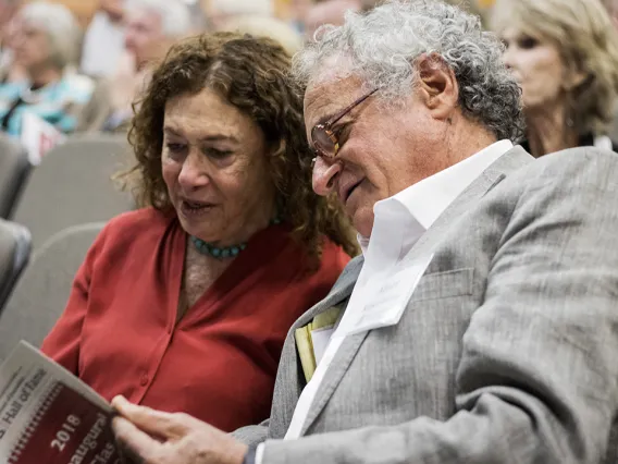 Inductees Jane Kay and Mort Rosenblum, who are siblings. 