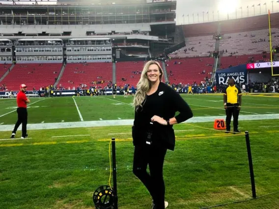 Michelle Floyd on the Los Angeles Rams' sideline.