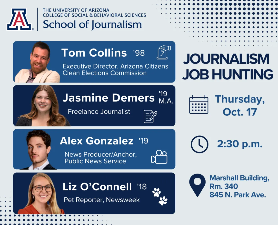 Journalism alumni panel flyer