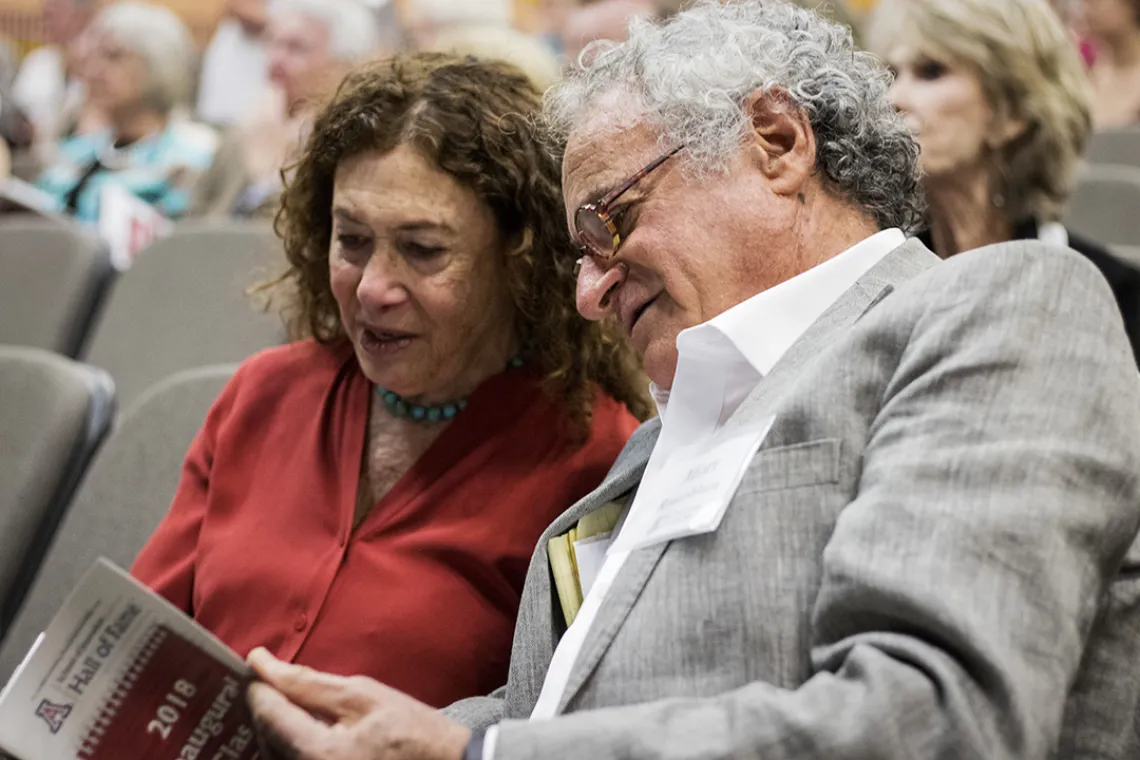 Inductees Jane Kay and Mort Rosenblum, who are siblings. 