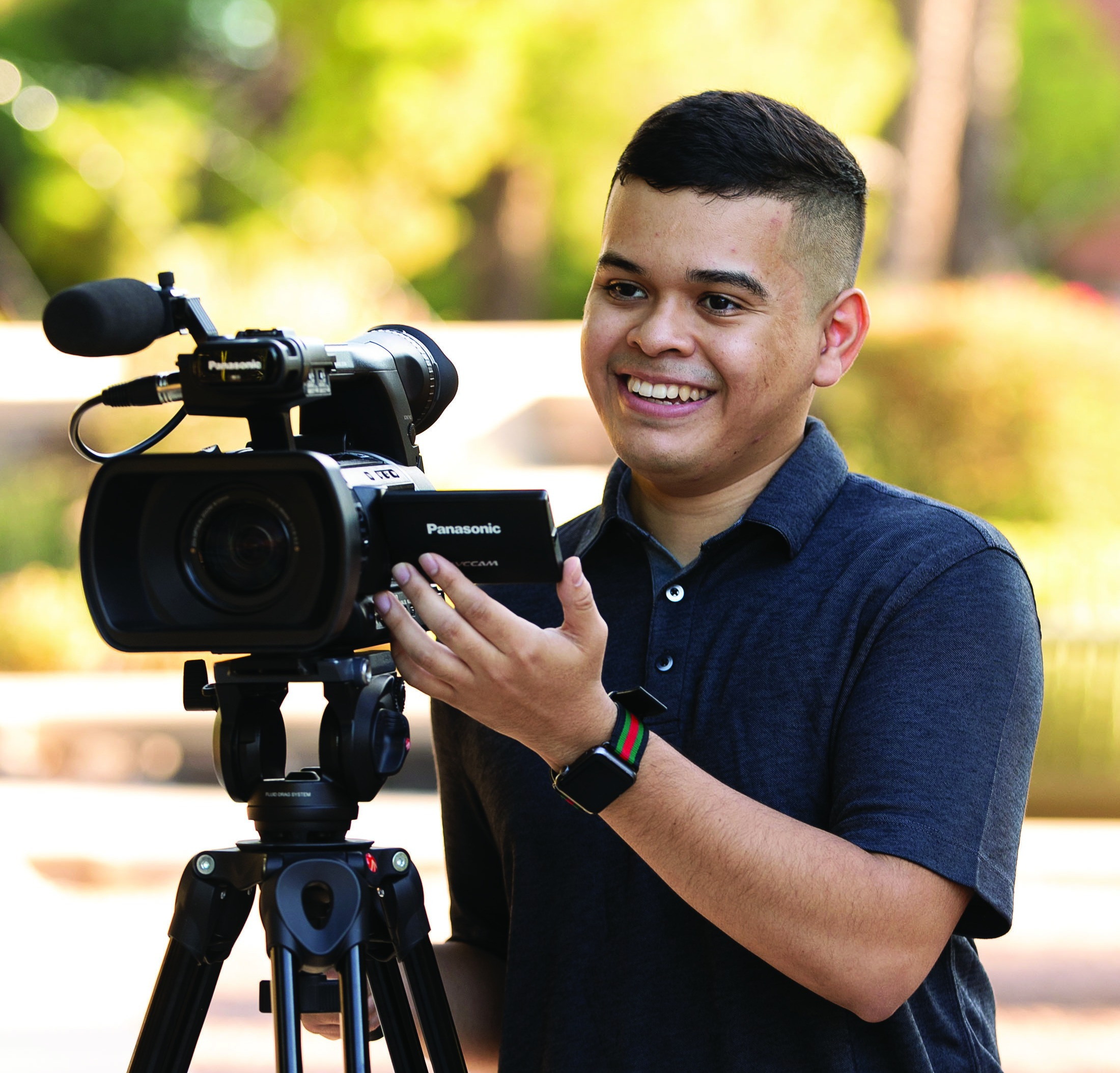 Broadcast student Hector Ponce