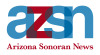 Arizona Sonoran News blue and red logo stacked 